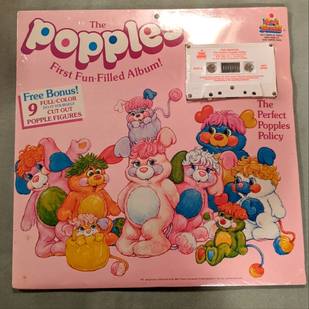 BNIP Vintage Popples Cassette and Cut Out Figures